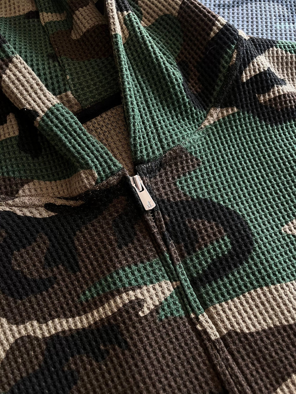 Xanvas Camo Waffle Zip-Up Hoodie