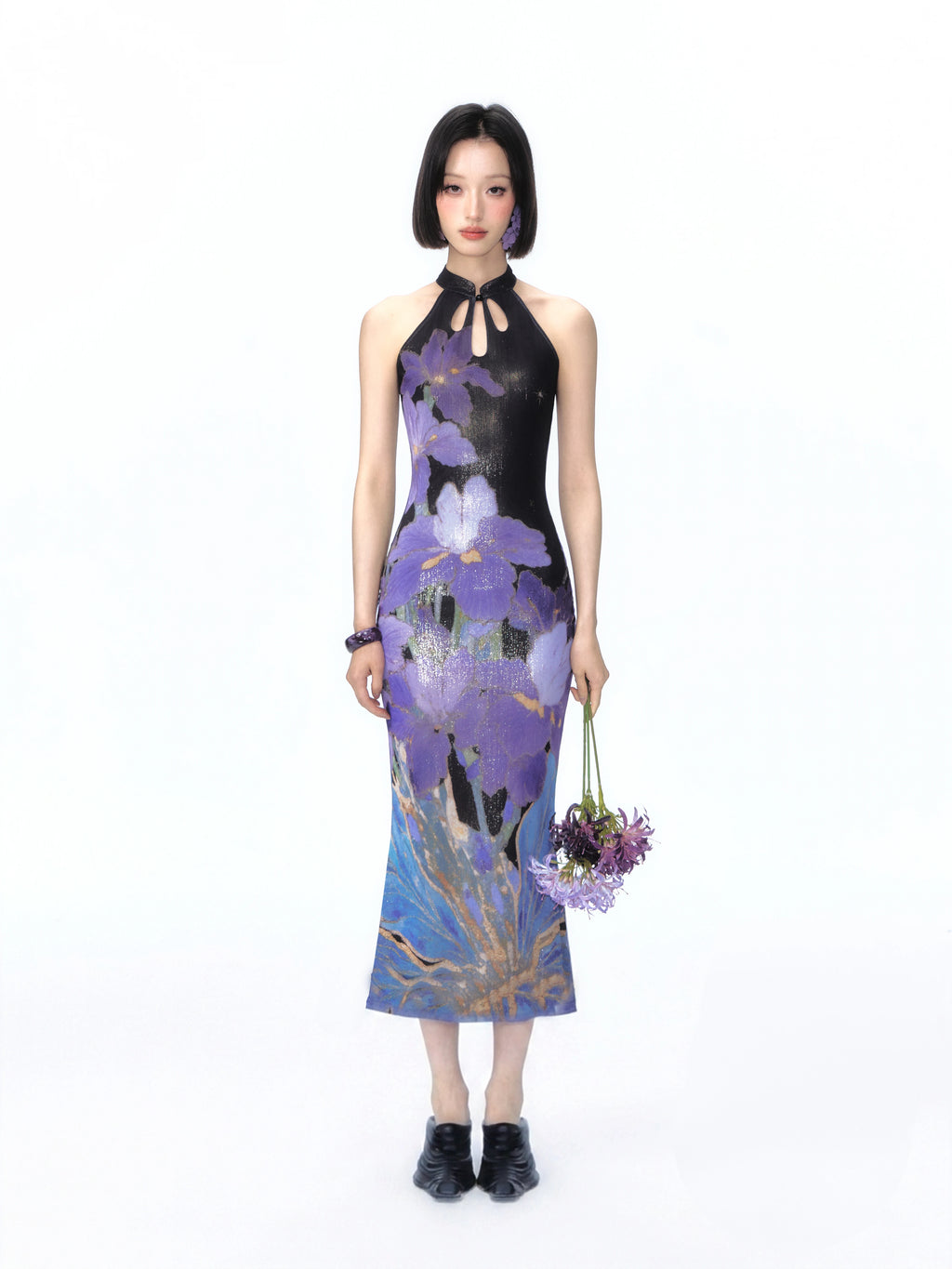 YEDM Illustrator Cutout Frog Cool-Touch Slim Fit Mermaid Dress
