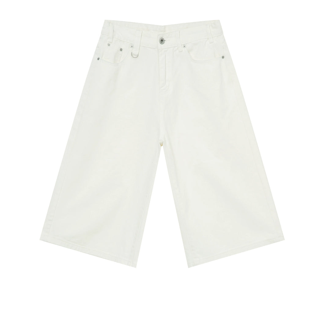 PUBLICRADIO Retro Silhouette Washed Denim Cropped Shorts