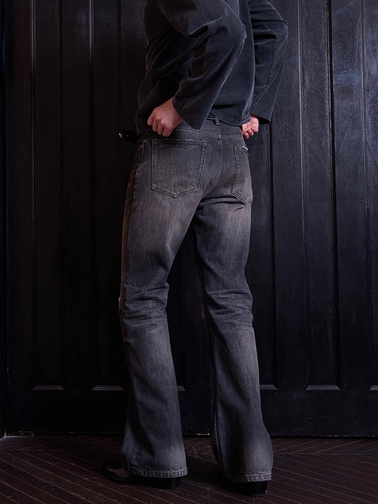VLABMADE Mid-Rise Distressed Bootcut Jeans