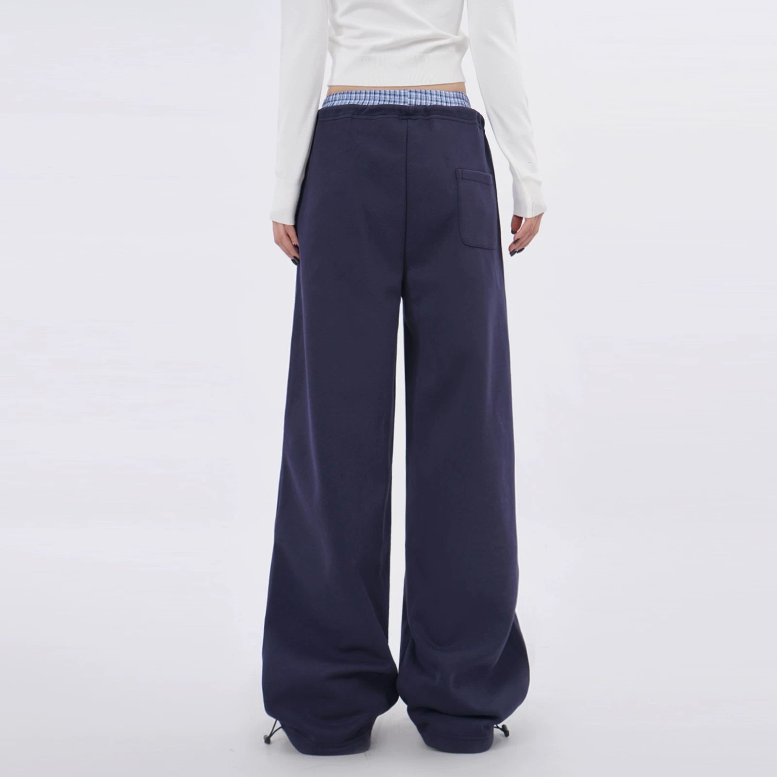 SAMUSAN Double Waist Loose Drape Floor Straight Tote pants