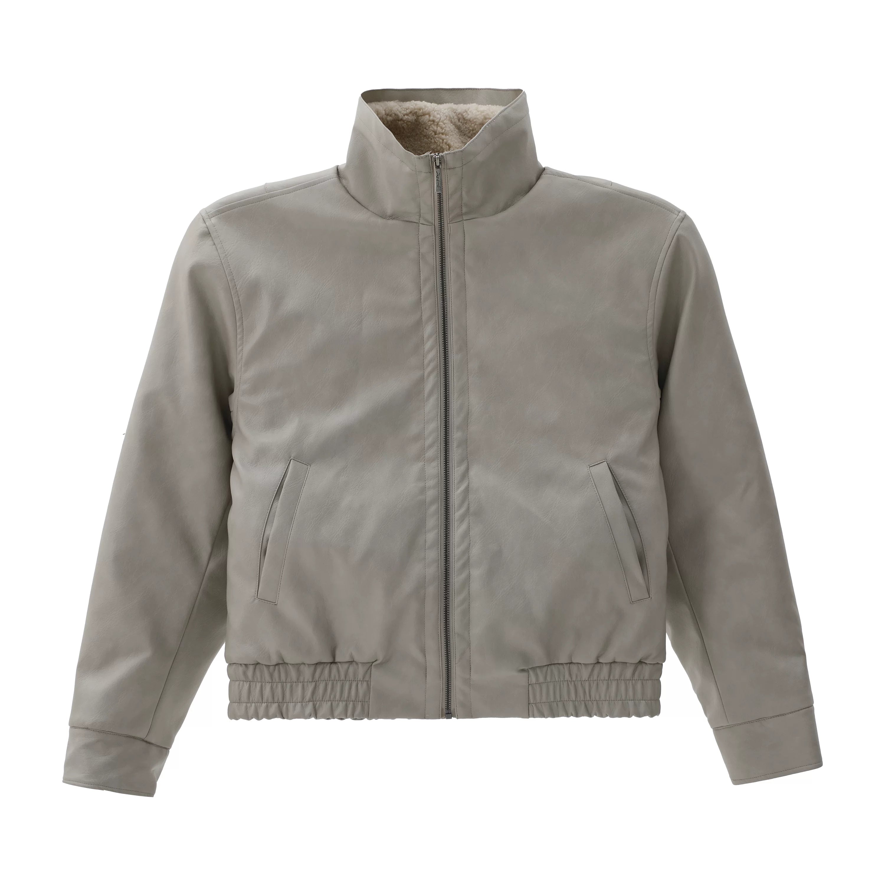 ZOZOFOREST Fleece Inner Bomber Leather Jacket