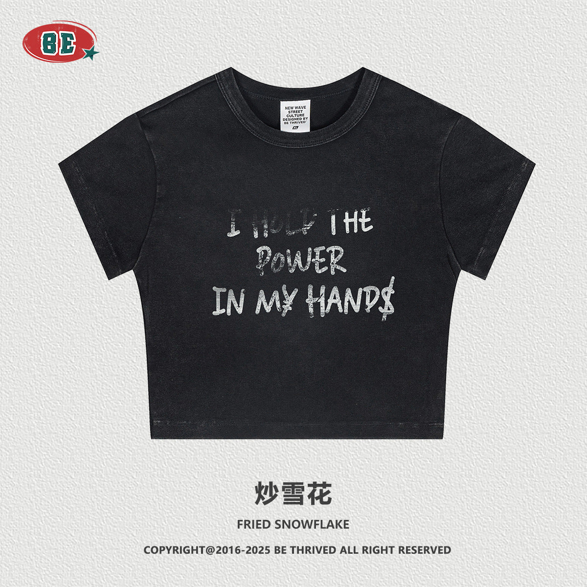 BE Women's Letter tee Slim Fit Crop Top