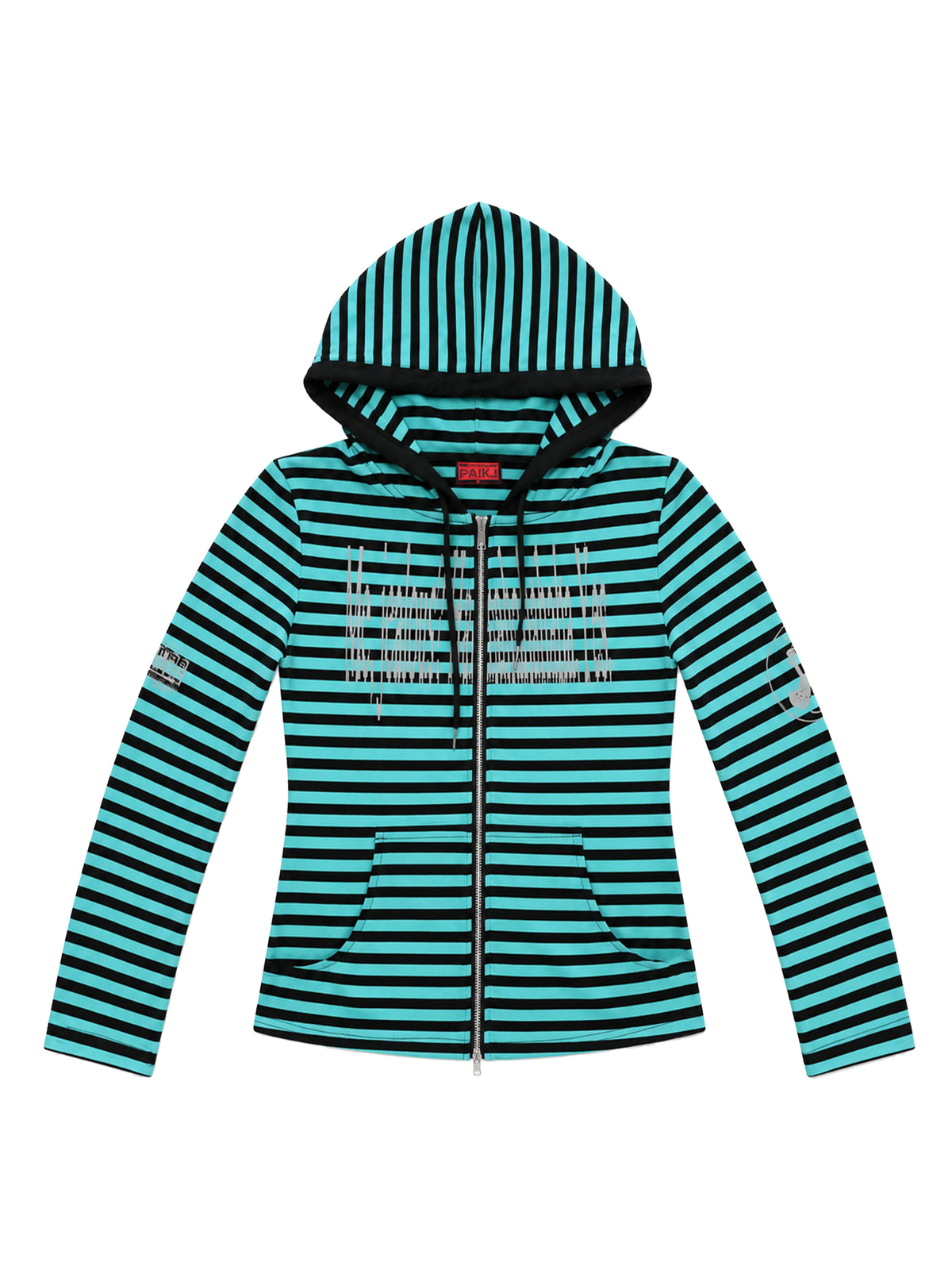 PAIKI Music Antidote Striped Zip-Up Hoodie