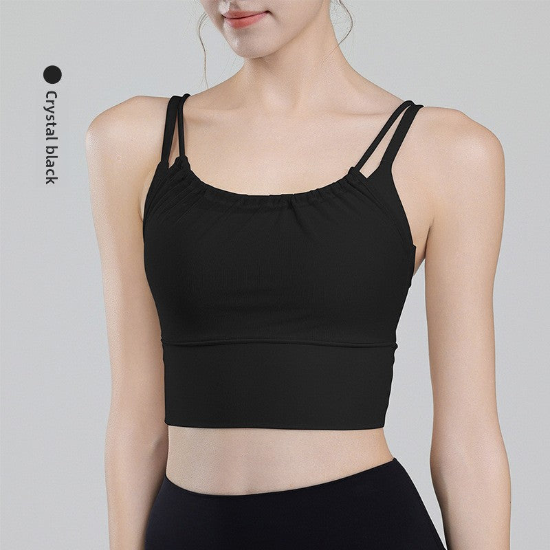 TIANQINGSE Fake Two Pieces with Chest Pads To Gather Underwear Sports Vest