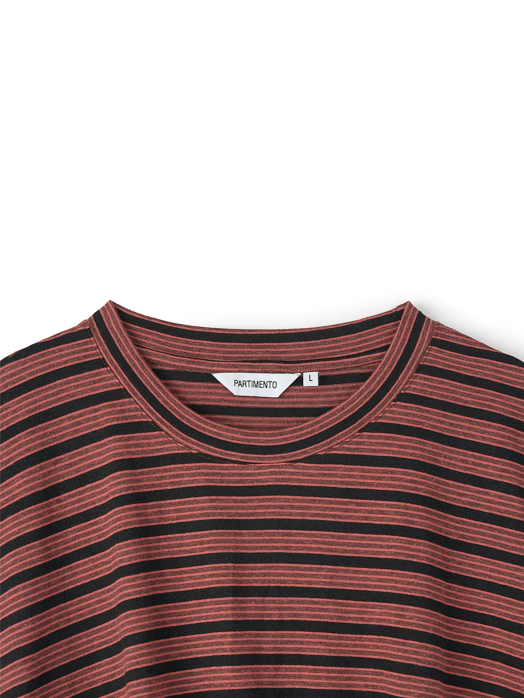 PARTIMENTO Retro Contrast Stripe 180g Breathable Relaxed Tee