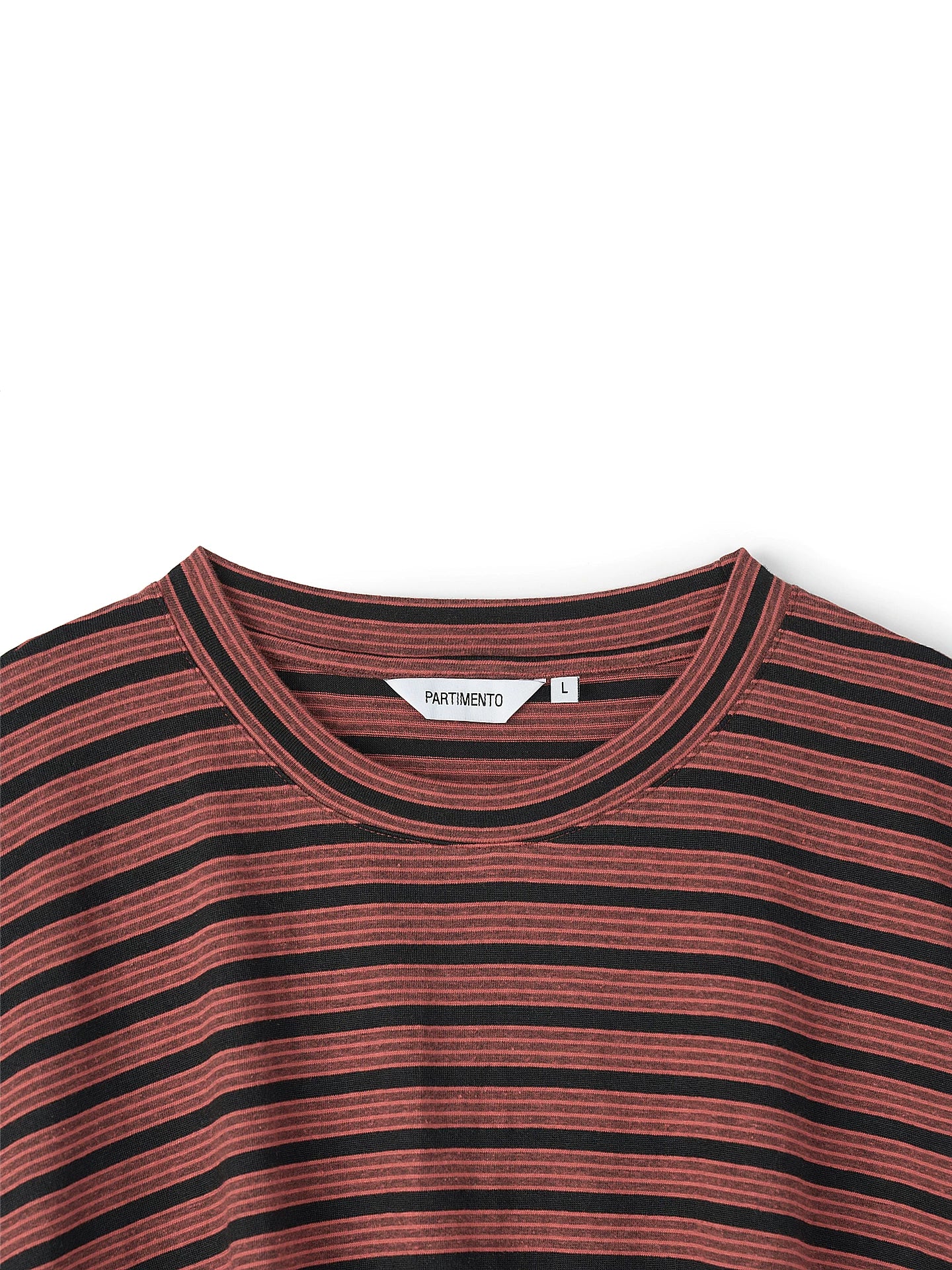 PARTIMENTO Retro Contrast Stripe 180g Breathable Relaxed Tee