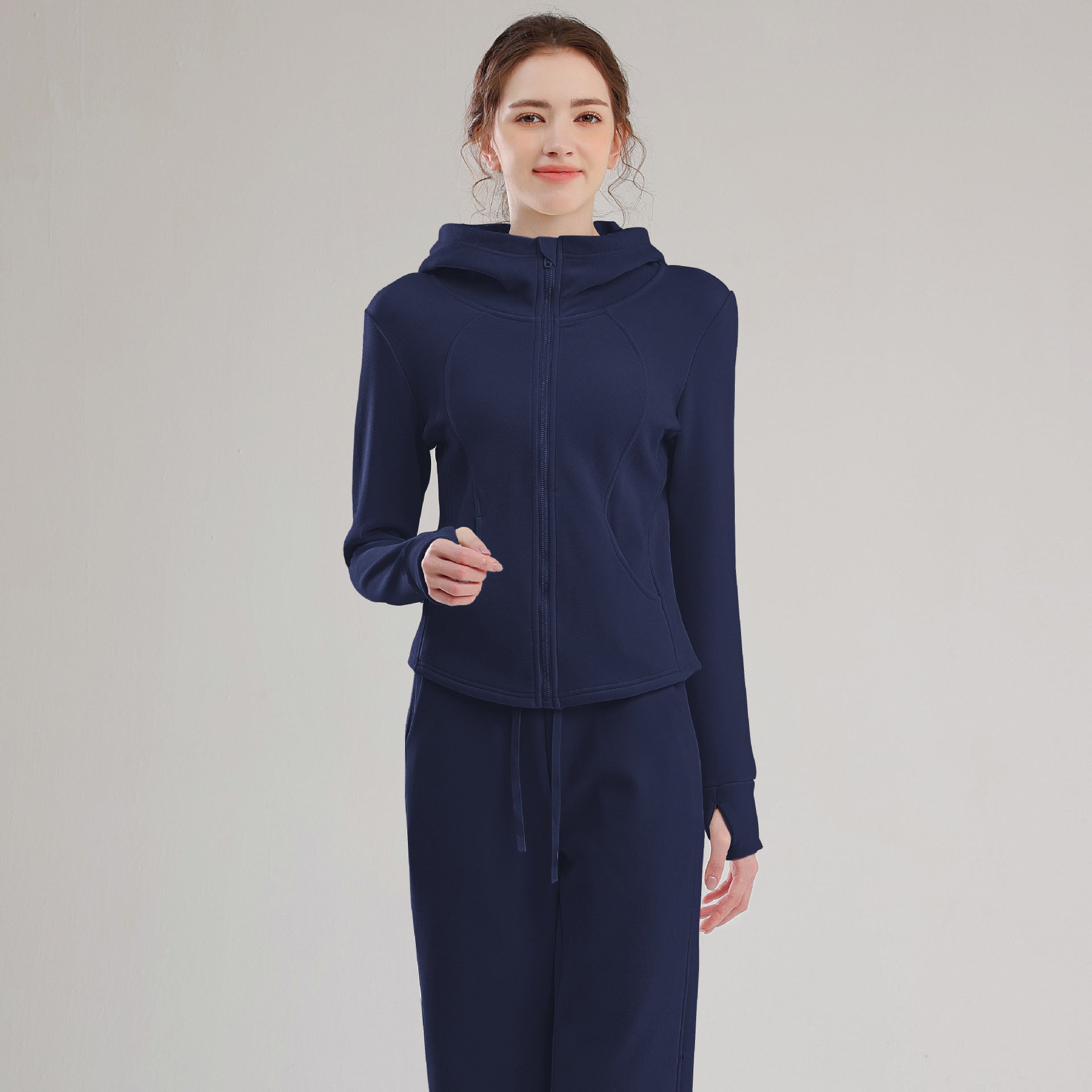 TIANQINGSE Thickened Integrated Fleece Sports Cashmere Set