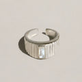 MEZZEM Gold-Plated Mother-of-Pearl Open Cuff Ring