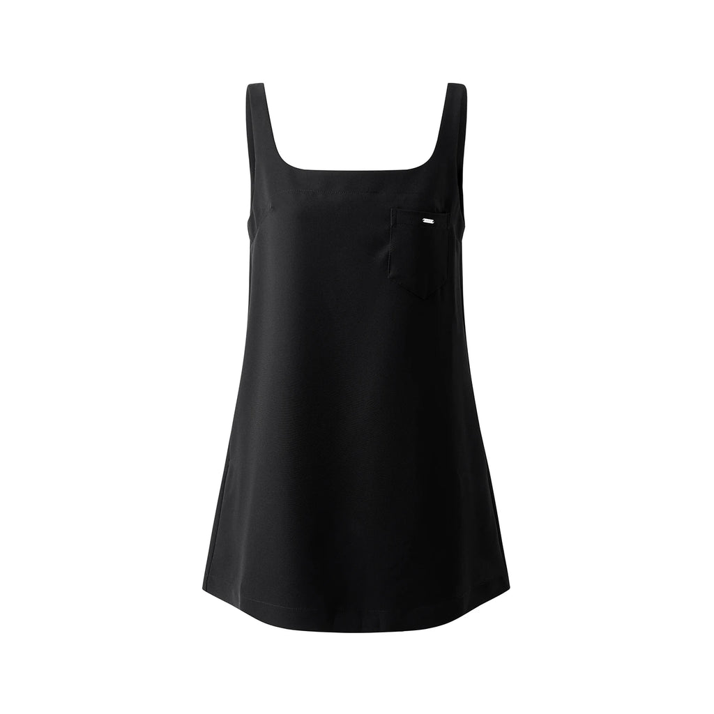 MoodBerry Minimalist Solid Loose Cami Dress Set Tee