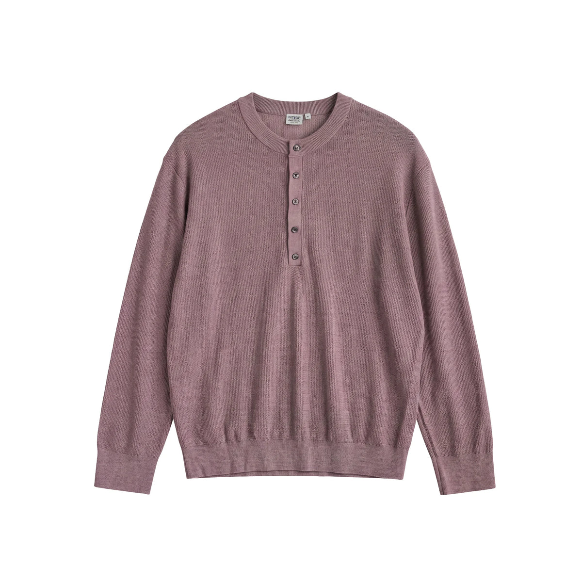 BUTTBILL Henley Shell-Button Loose Knit Sweater