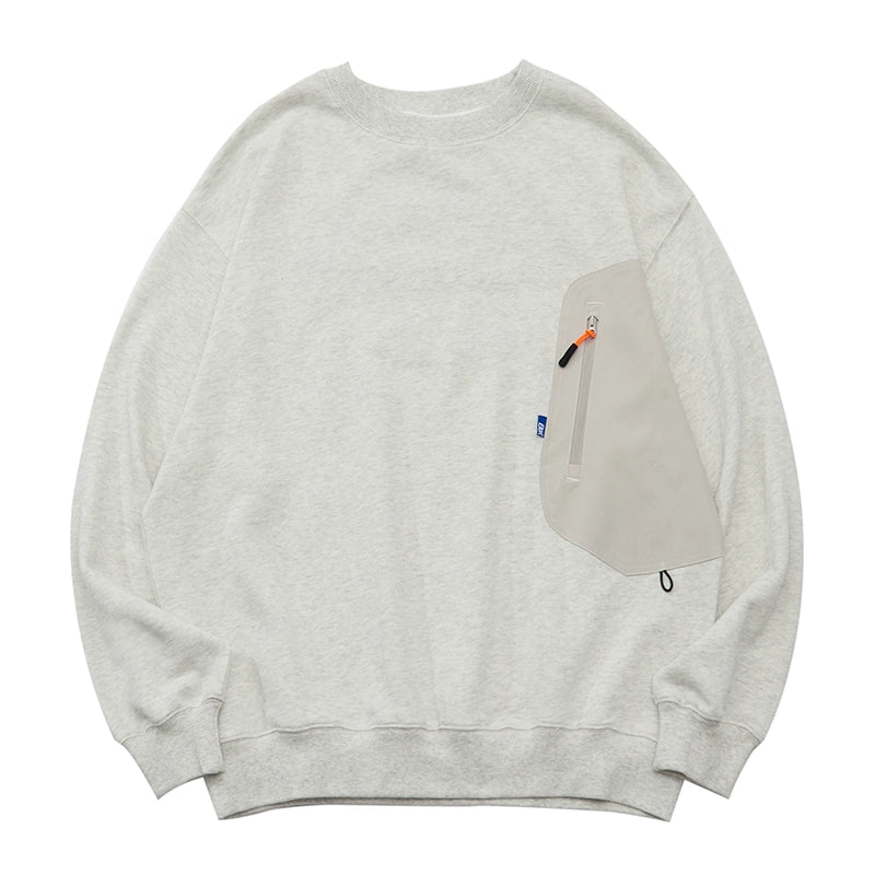 Battles Stitching Zipper Pocket Thick Needle Embroidered Sweater