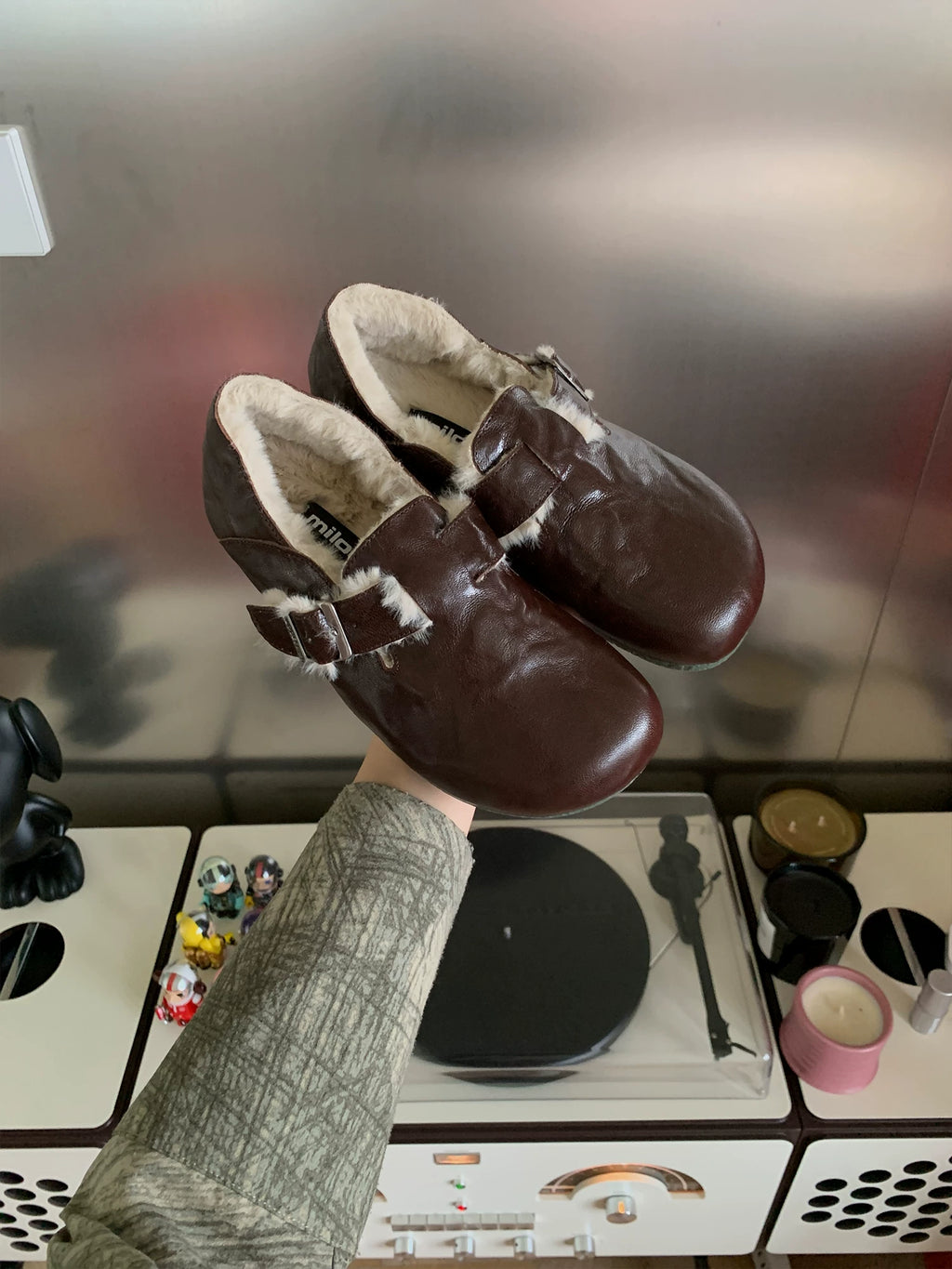 MILOOEY Fur-Lined Sheepskin Slip-On Loafers