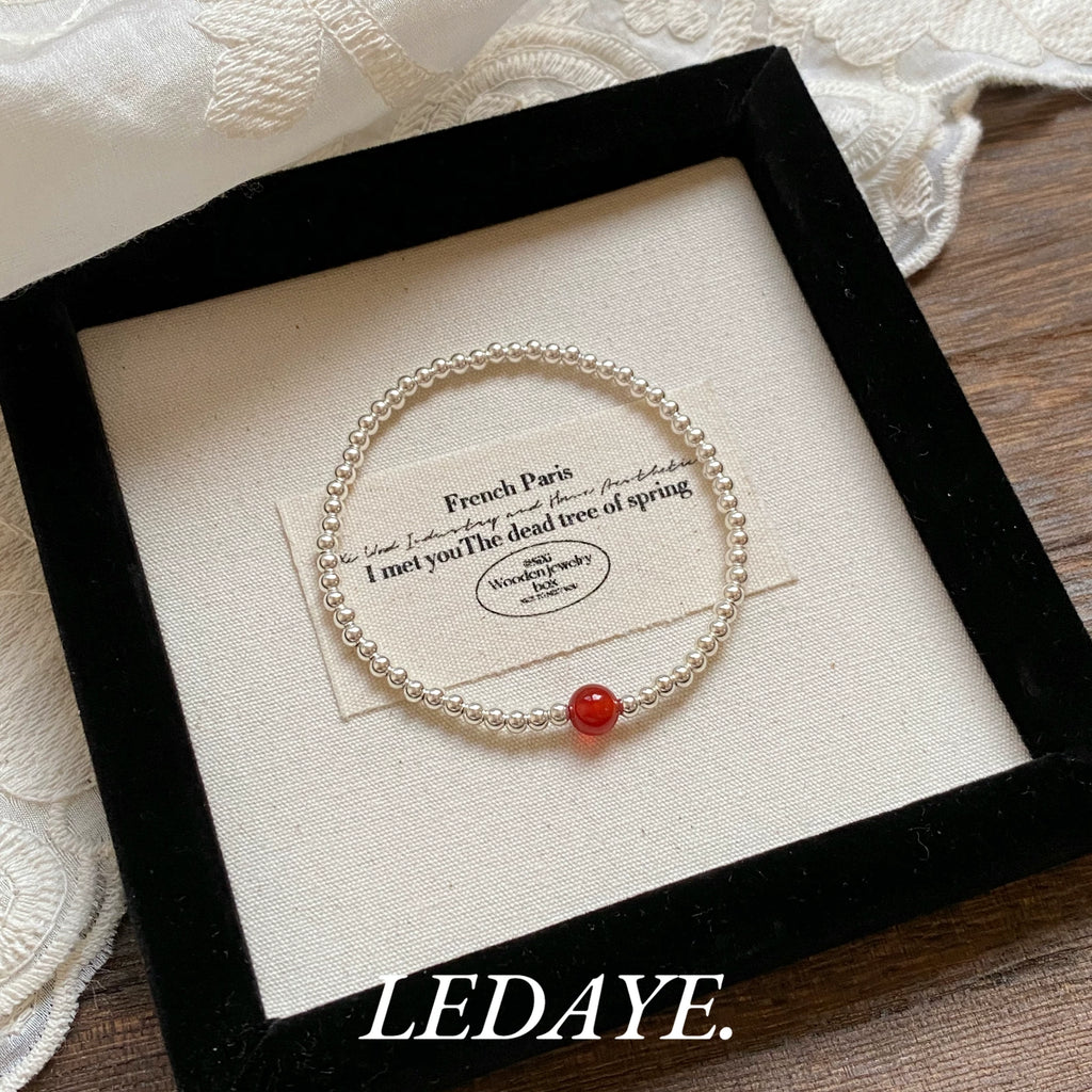 LIDAYE Red Agate Fish Stackable Bracelet