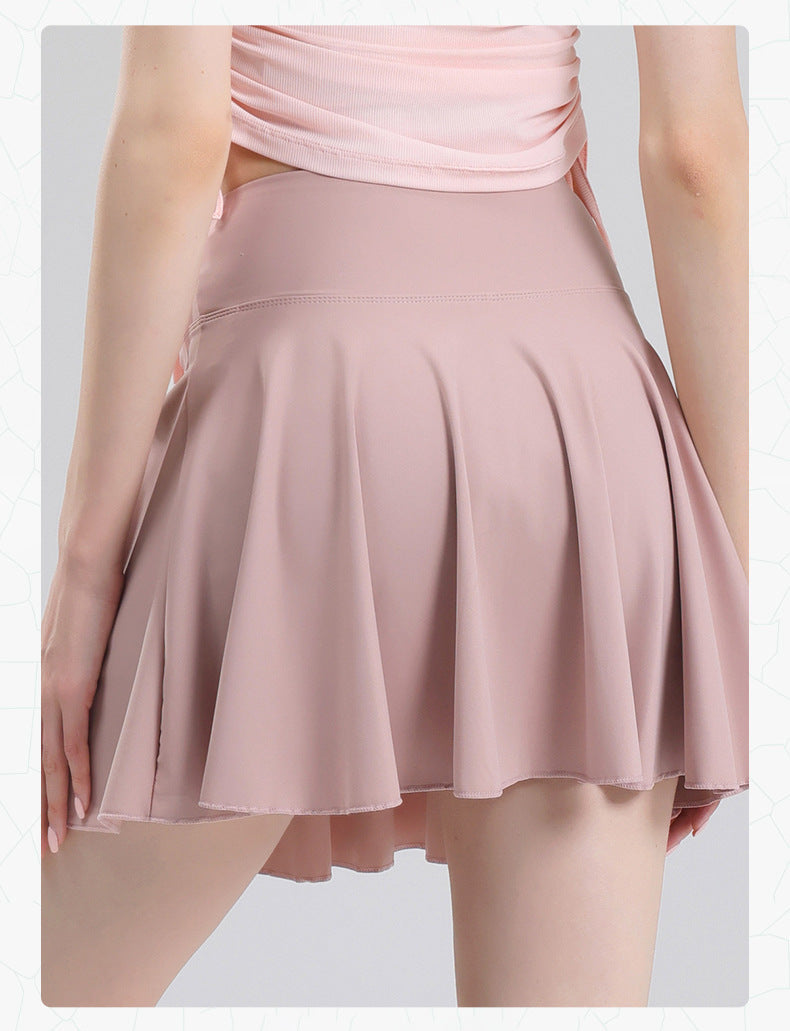 TIANQINGSE Lined Fake Two-piece Skirt