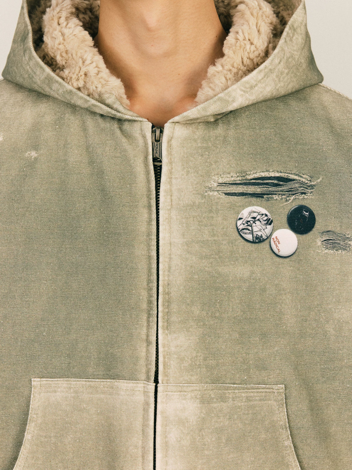 NONRADICAL 3D Digital Print Fleece-Lined Hooded Jacket