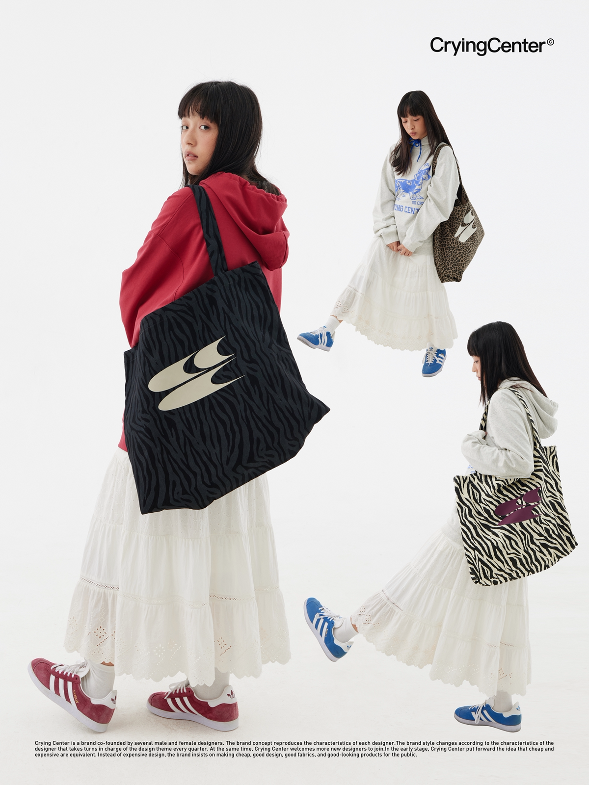 Crying Center Zebra Print Faux Leather Open-Top Shoulder Bag