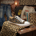 NO LOGO Leopard Print Faux Horsehair Vulcanized Low-Top Sneaker