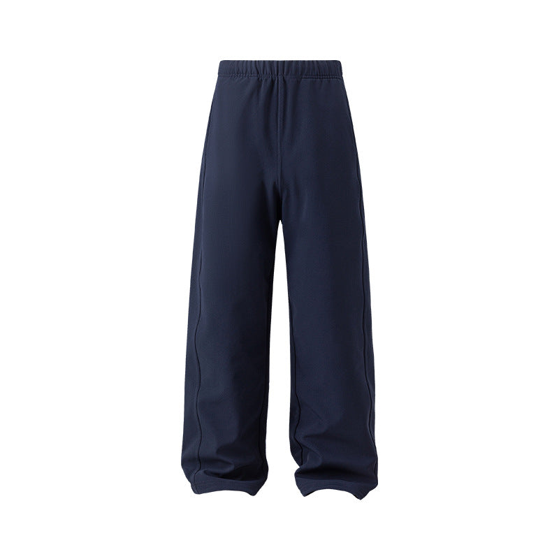UNF Warm Fleece Thickened Comfortable Loose Straight Casual Pants