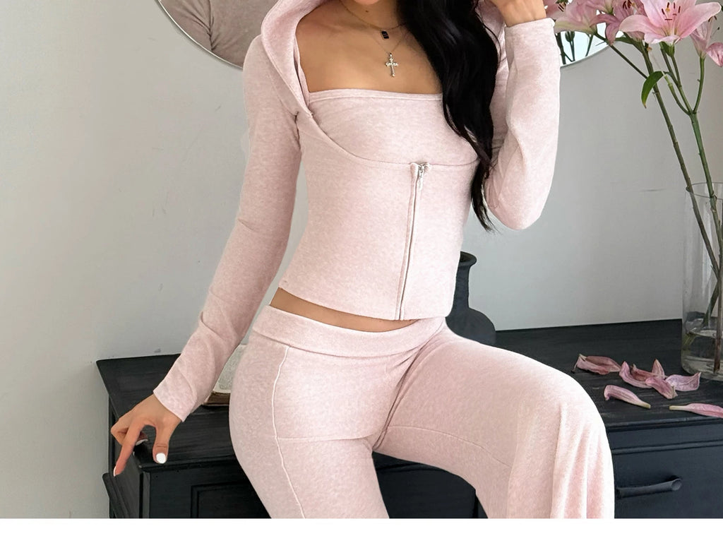audwyn Terry Hoodie Three-Piece Set