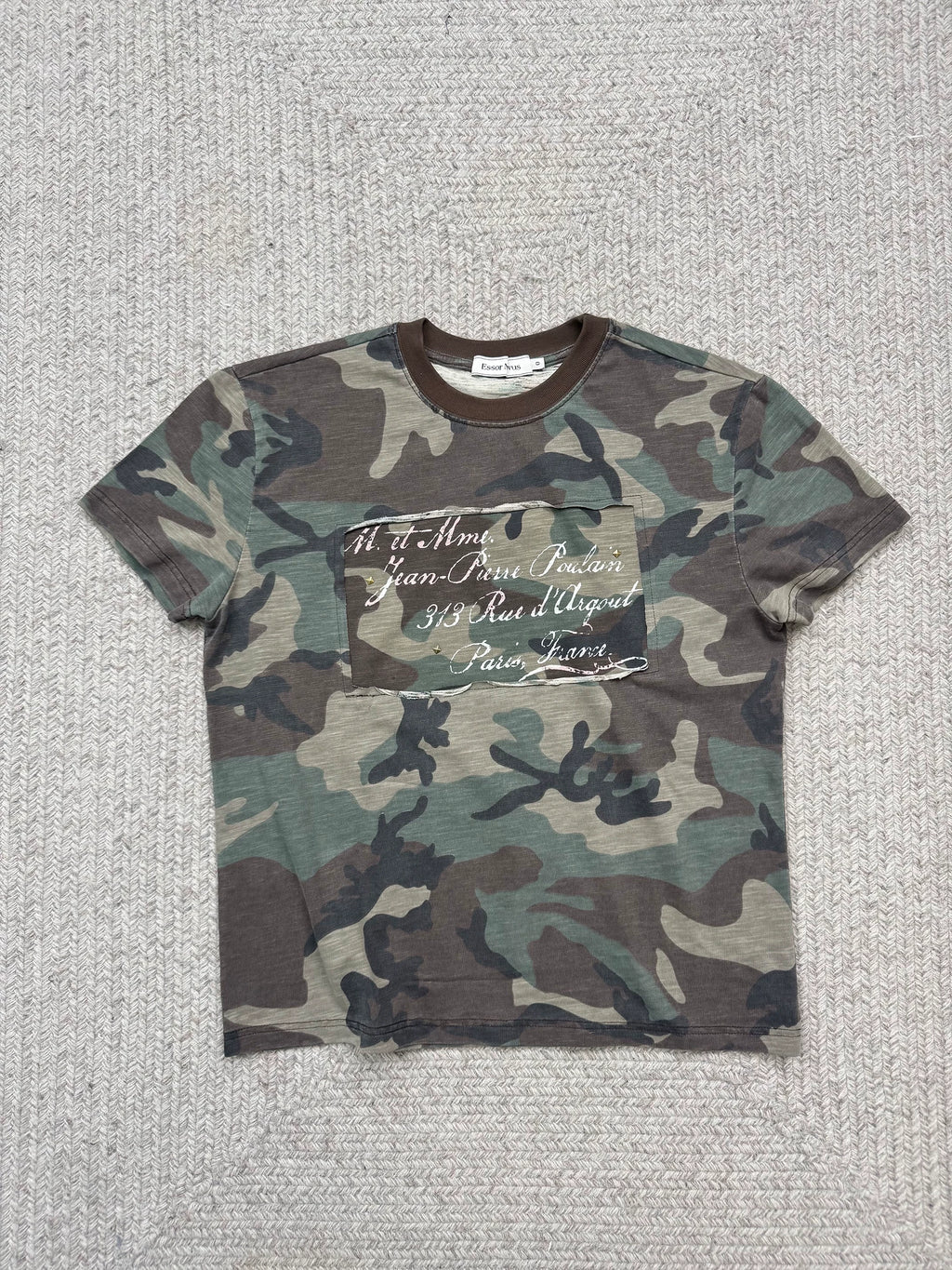 Erole Camo Handmade Rivet Patch Drop-Shoulder Tee
