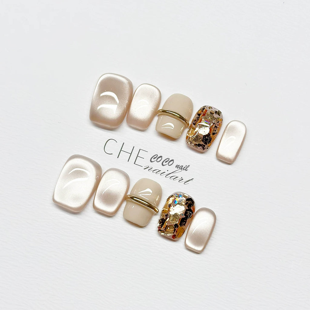 CoCo Short Gentle Temperament Advanced Sense Handmade Manicure Wear Nail