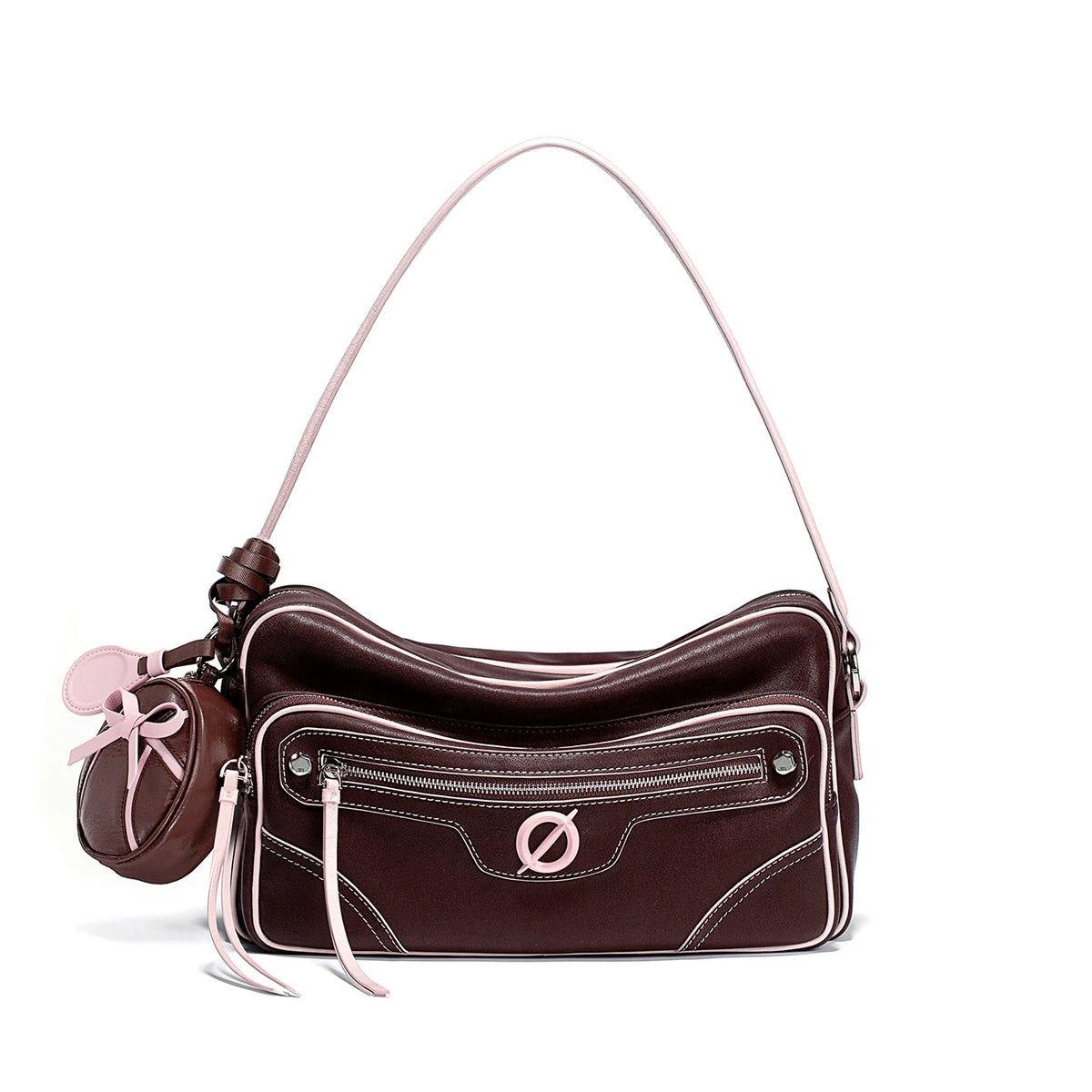 JELLY TOYBOY Pink Faux Leather Zip Crossbody Bag