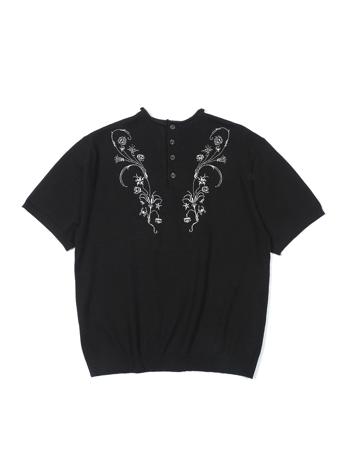 TZ killer White Floral Embroidered Breathable Slim Fit Tee