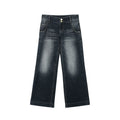 Audwyn Washed Old Black Straight Jeans