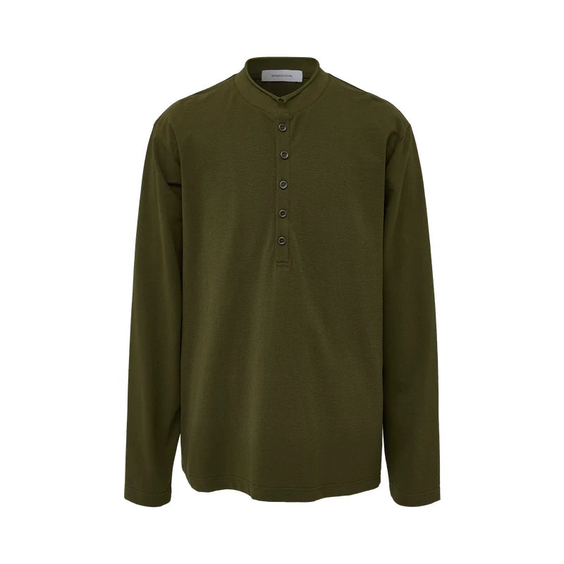 NONRADICAL Crinkle Cotton Breathable Oversized Long-Sleeve Tee