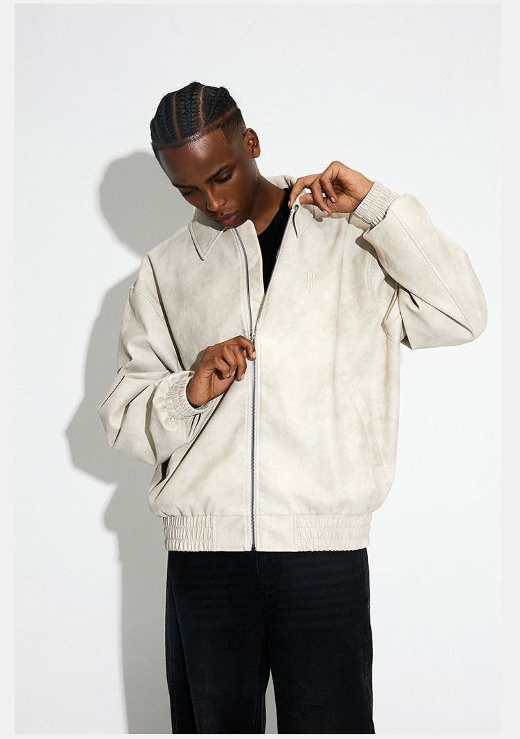 DICETINY Vintage Loose Casual Leather Jacket