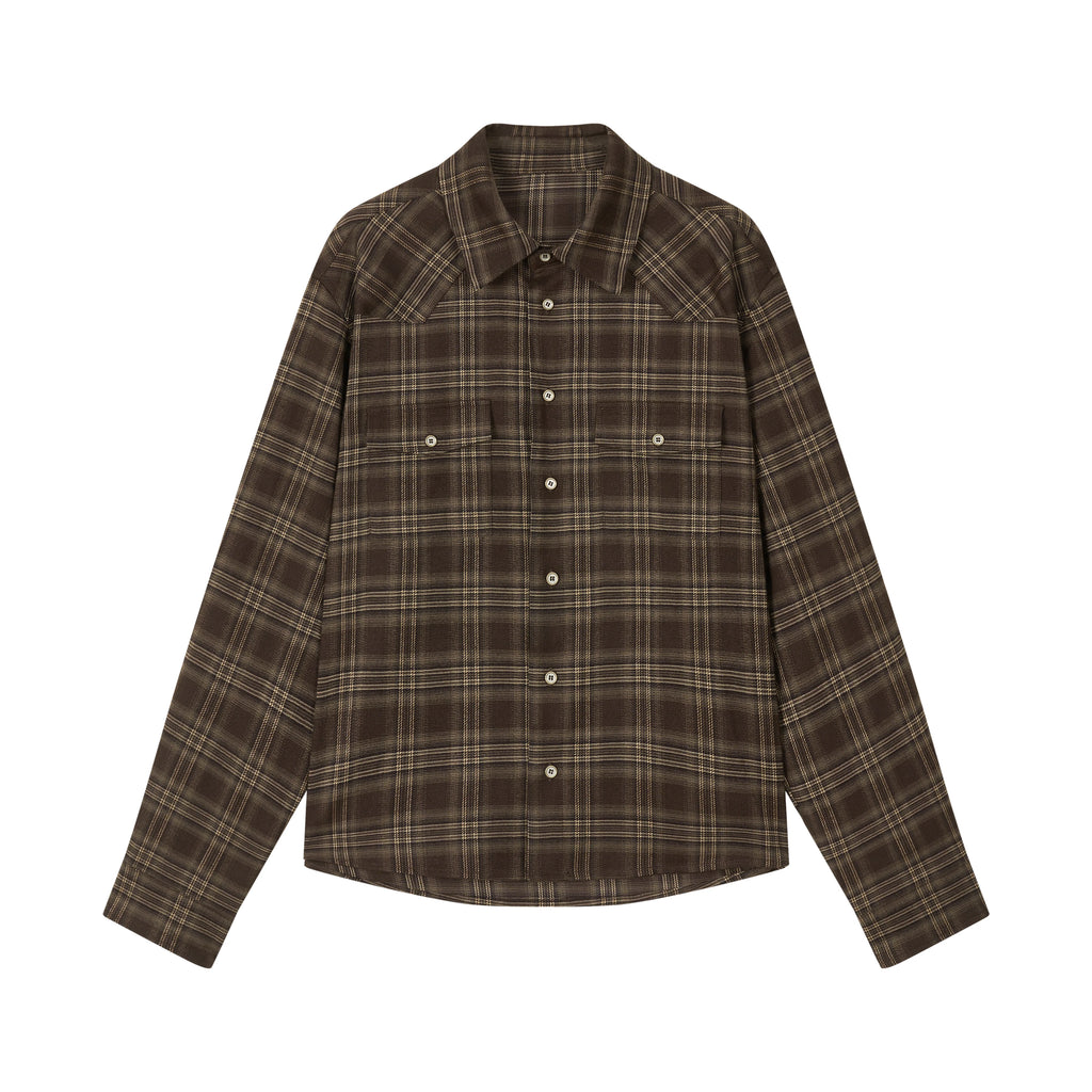 VLABMADE 90s Western Plaid Patchwork Relaxed Fit Shirt