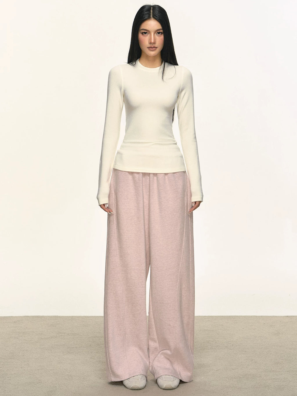 Anna Aneae Round Neck Inner with Fleece Slim and Thin Long Sleeves