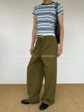 CHEIN CHEN American Retro Double-Waist Straight-Leg Trousers