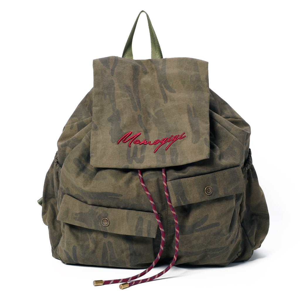 Momogigi Yellow Water-Resistant Nylon Flap-Top Backpack