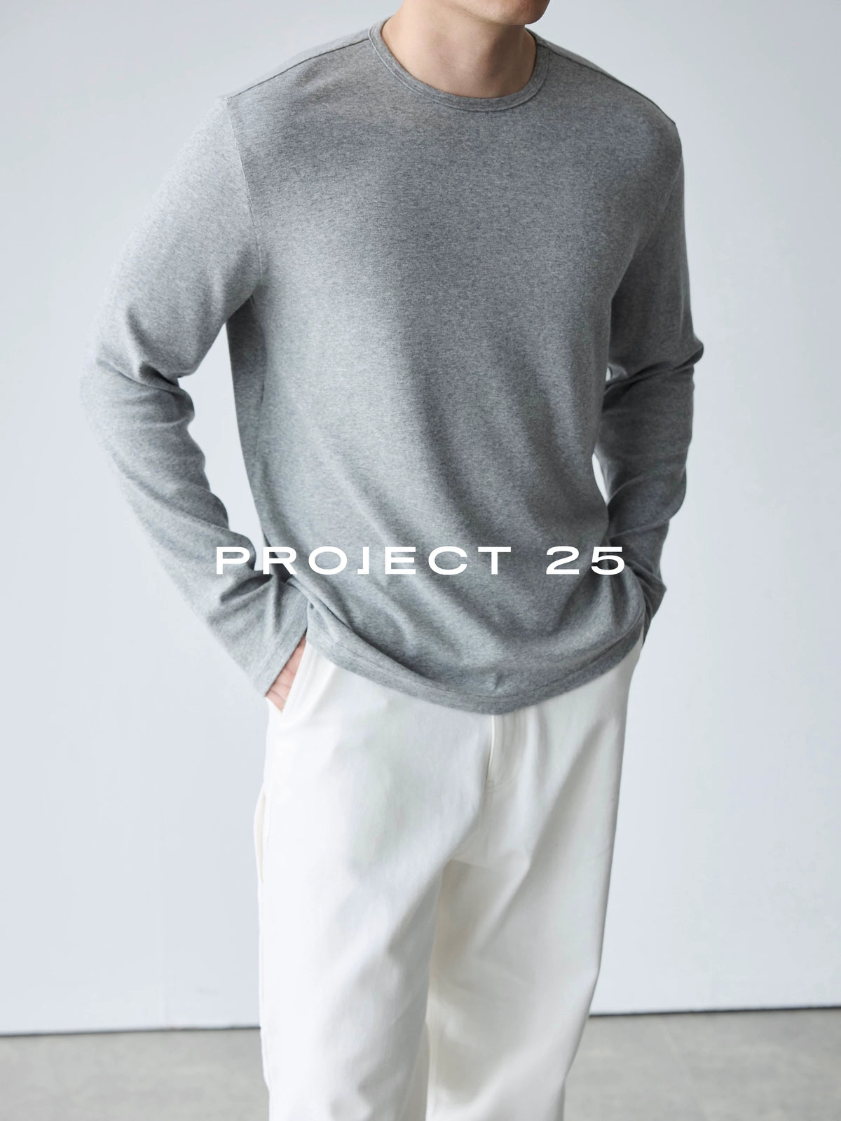 PROJECT 25 Mousse Wool Blend Relaxed Long-Sleeve Tee