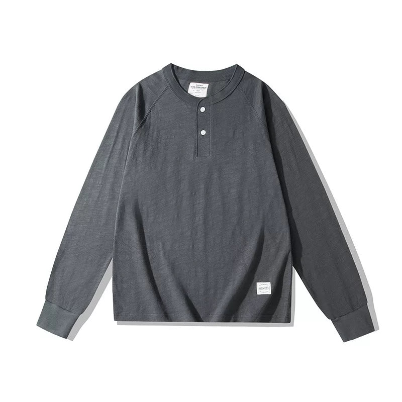 PrintAce Bamboo-Joint Cotton Breathable Loose-Fit Henley
