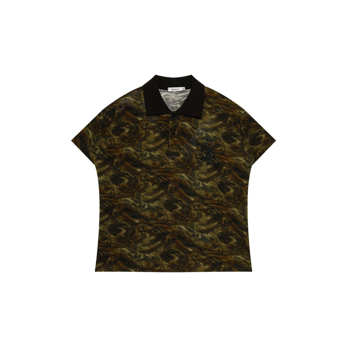 FUNKYFUN Twisted Swirl 3D Embroidery Relaxed Polo Tee