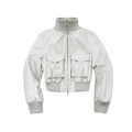 JCAESAR WOMEN Pleated Short Leather Jacket