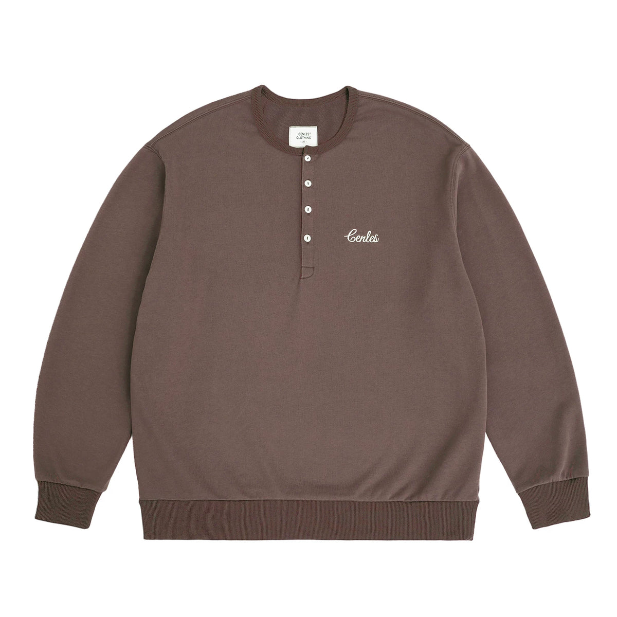 CENLES Embroidered Logo 250g Breathable Loose Sweatshirt