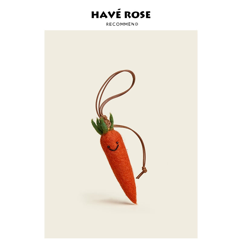 HAVEROSE Wool Felt Persimmon Ruyi Pendant