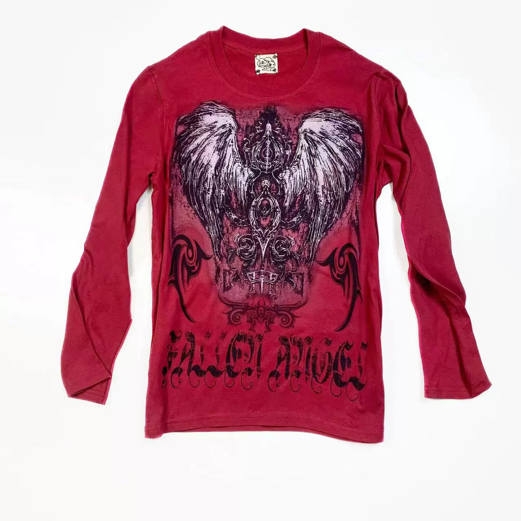 WEBBAR Punk Goth Metallic Thin Cotton Long Sleeves
