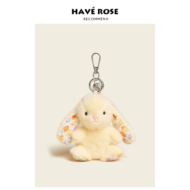 HAVEROSE Plush Rabbit Bag Charm Keychain