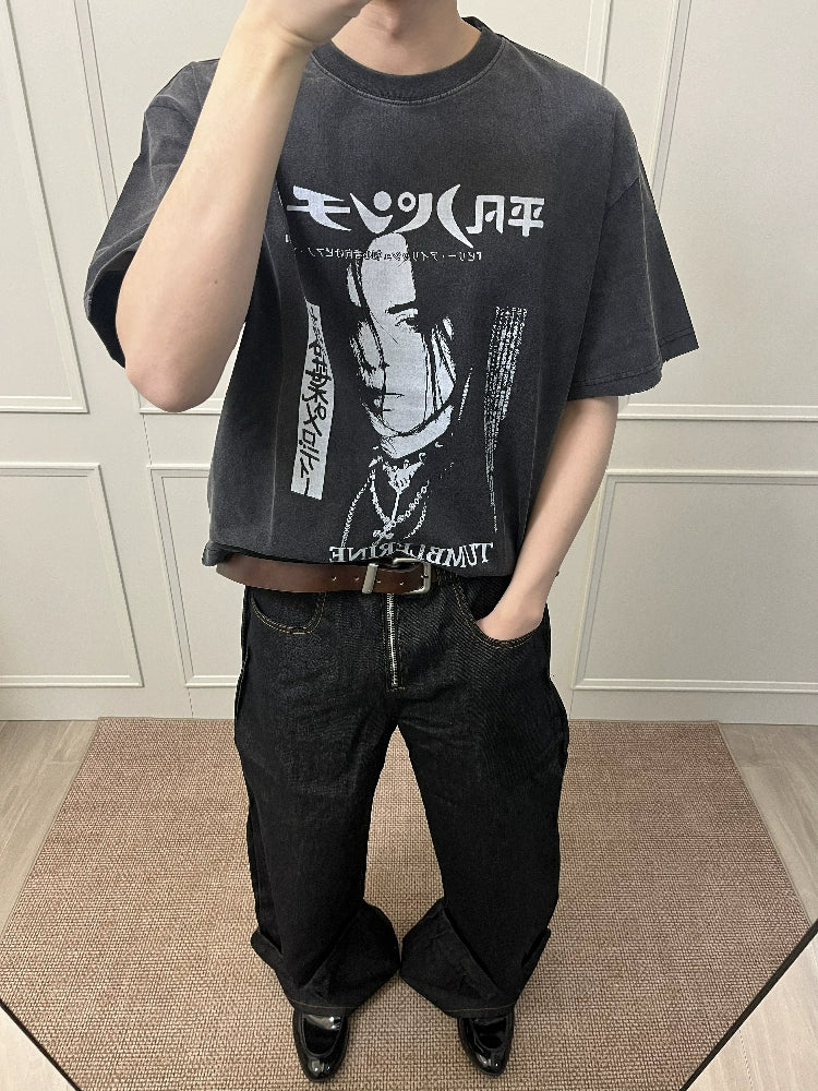 TumBlerine "Fallen Leaf Crisis" Washing Water Old Printing Tee