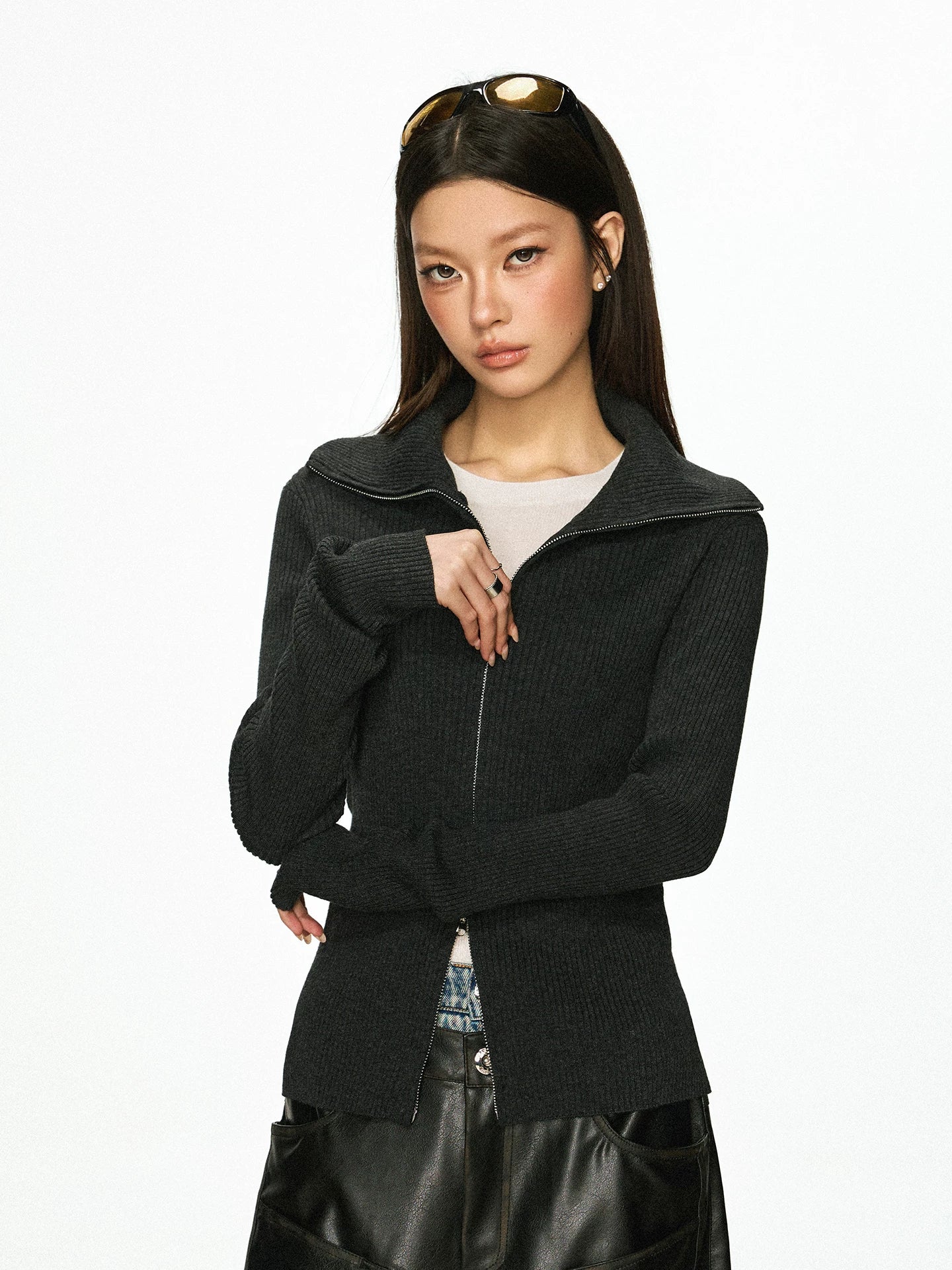 Cherry Melody Vintage Turtleneck Sweater Jacket