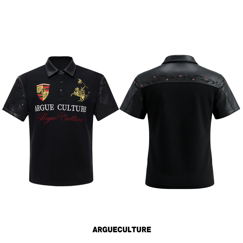 ArguE CulturE Animal Graphic 260g Breathable Loose Polo Tee