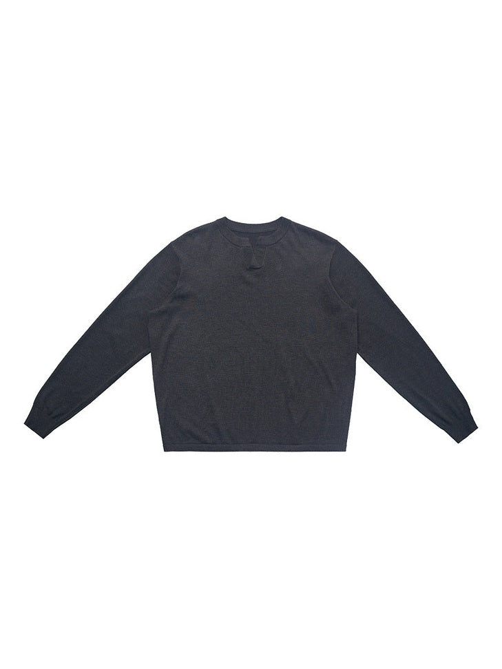 UNF Micro-elastic Loose V-neck Long Sleeve