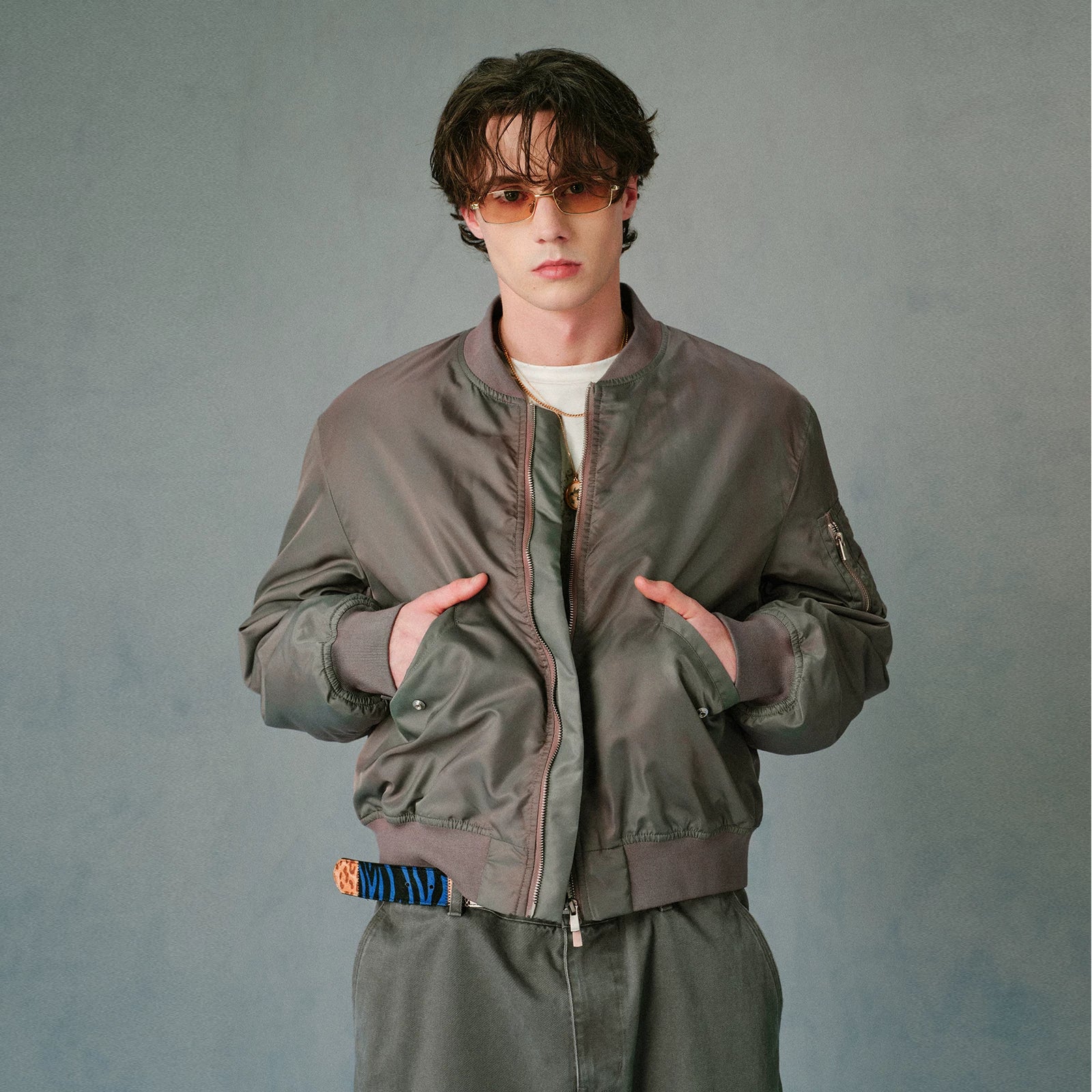 Azure Lisseur Olive 400g Waterproof Bomber Jacket