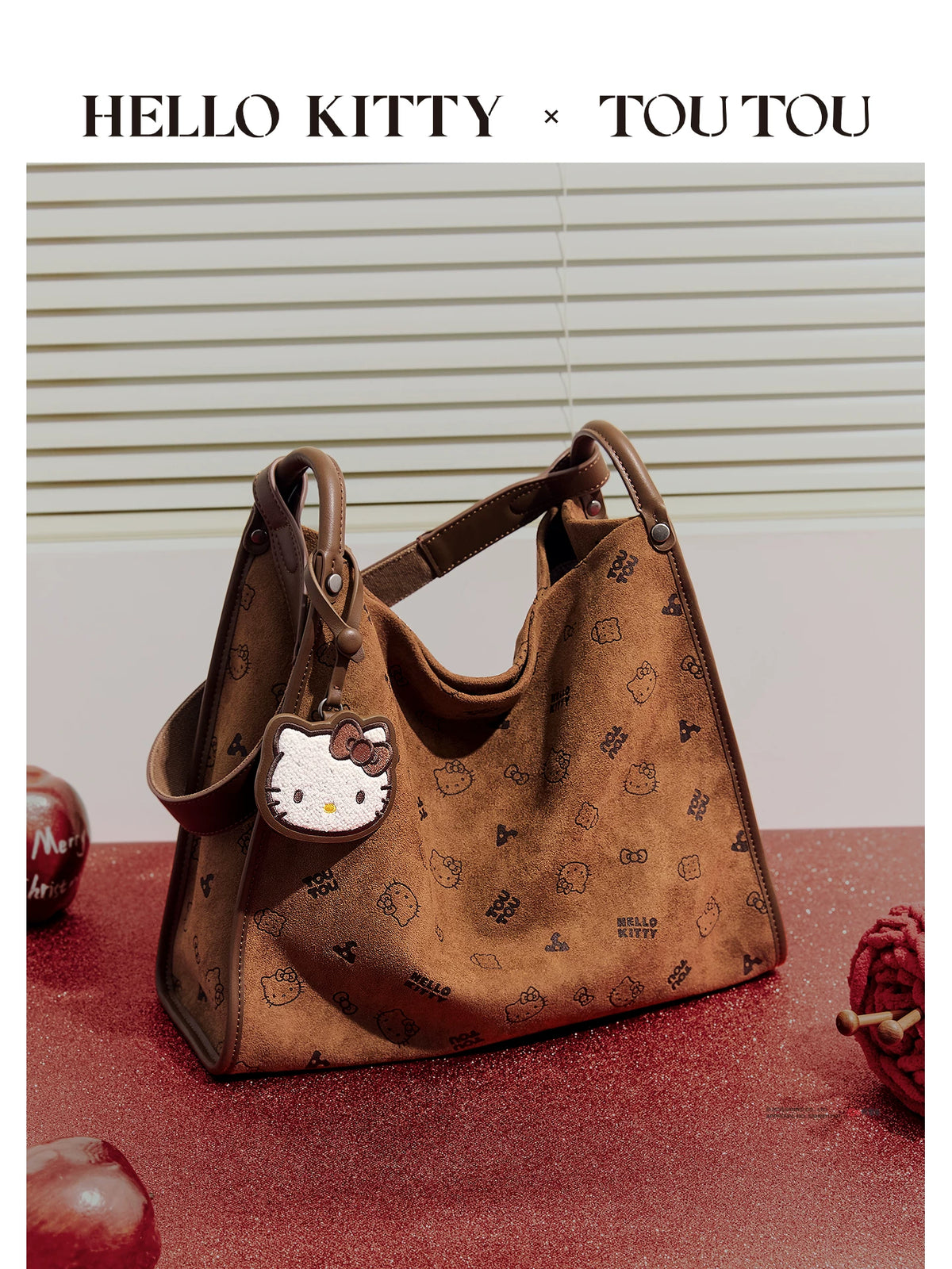 TOUTOU Faux Leather Hello Kitty Underarm Bag - Magnetic Snap