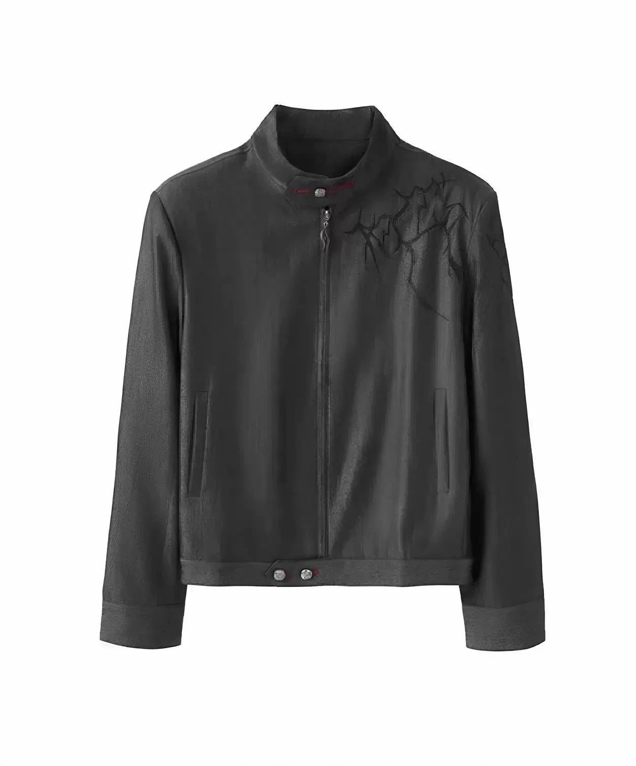 AMBSOM “Thorn” 3D Embroidery Padded Cropped Jacket